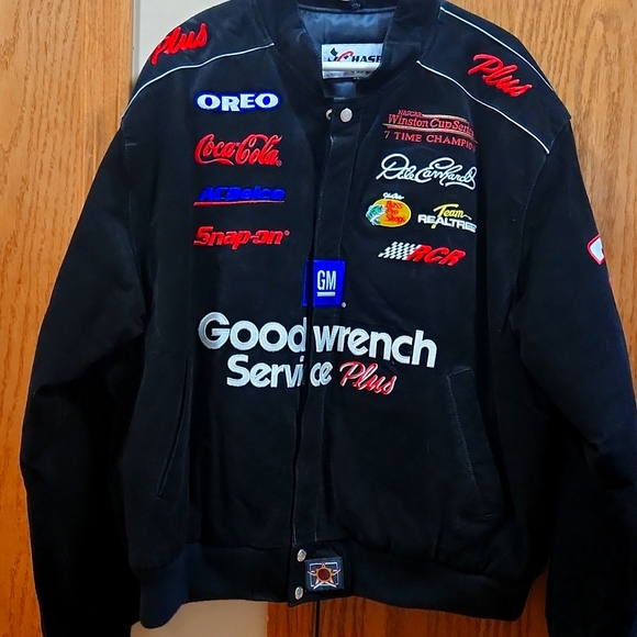 Vtg Chase Authentics Dale Earnhardt Goodwrench Suede Leather Jacket XXL. - Picture 1 of 6